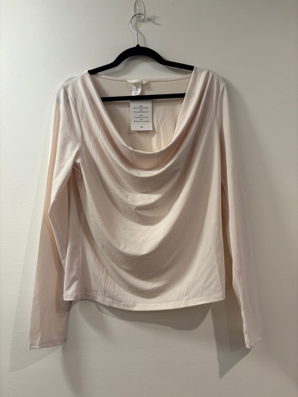 H&M |‎ Off White Draped Cowl Neck Top